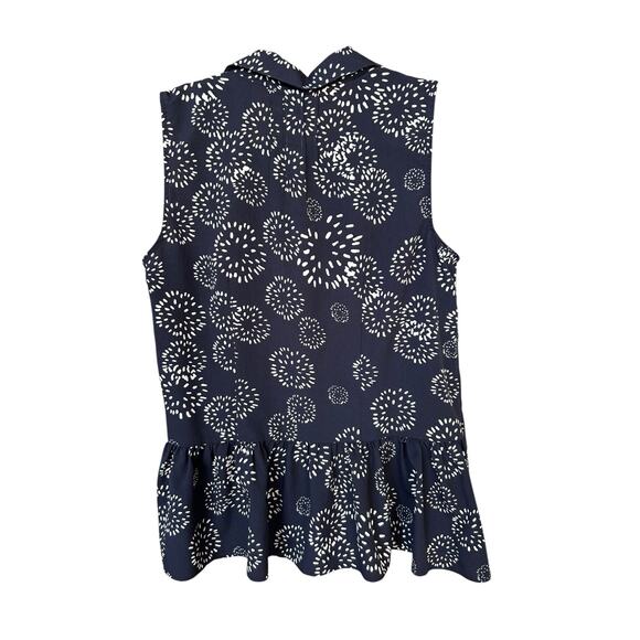 CABI Women's Dandelion Wish Top #5215 Sleeveless Blouse Navy + White Size Small - Picture 4 of 5